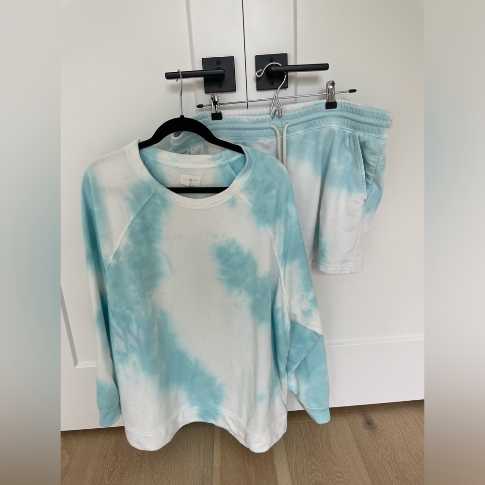 Lou & Grey Cloud Cozy Terry Cotton Sweatshirt & Shorts Set XL